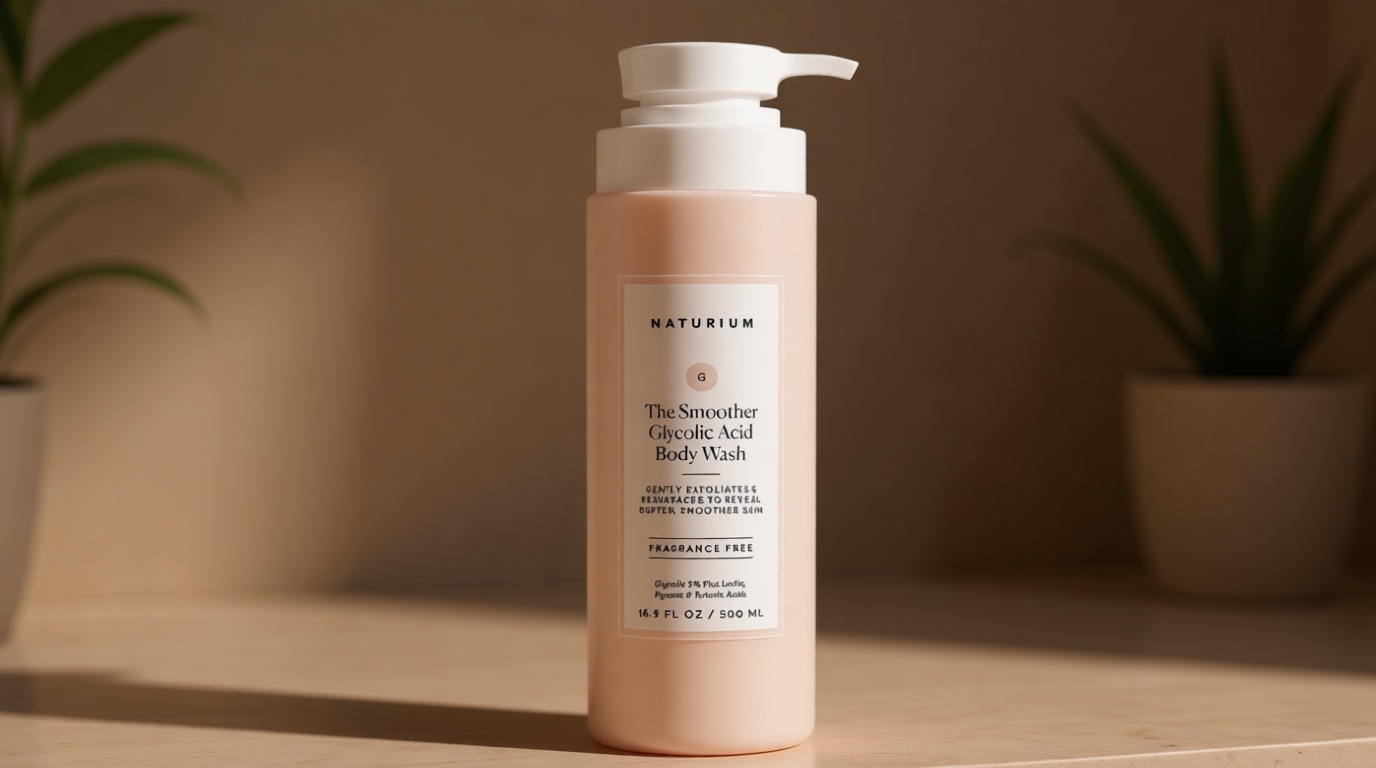 Naturium The Smoother Glycolic Acid Exfoliating Body Wash, Soft & Smoothing Cleanser, 16.9 oz