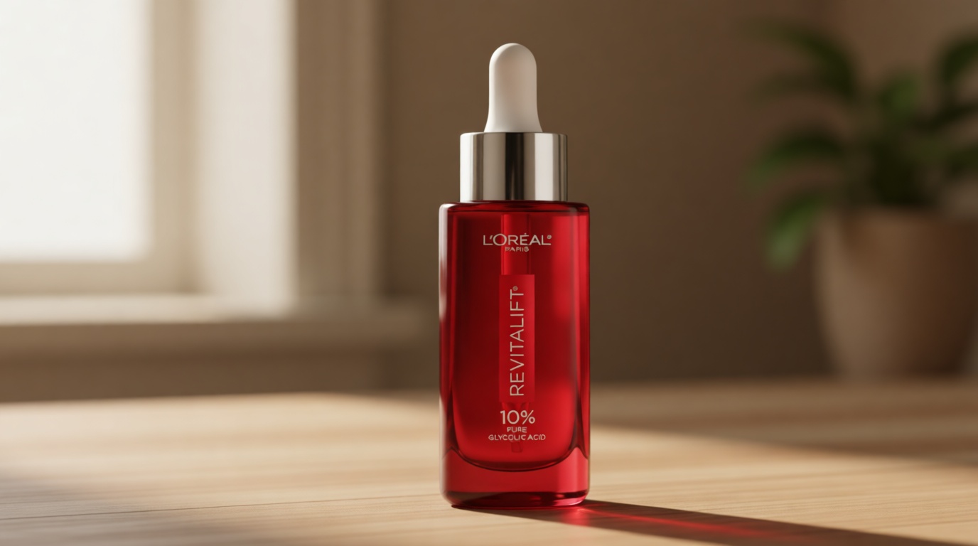 L'Oreal Paris Revitalift 10% Pure Glycolic Acid Face Serum, Visibly Evens Tone & Reduce Wrinkles, Fragrance Free 1.0 fl oz (30ml)