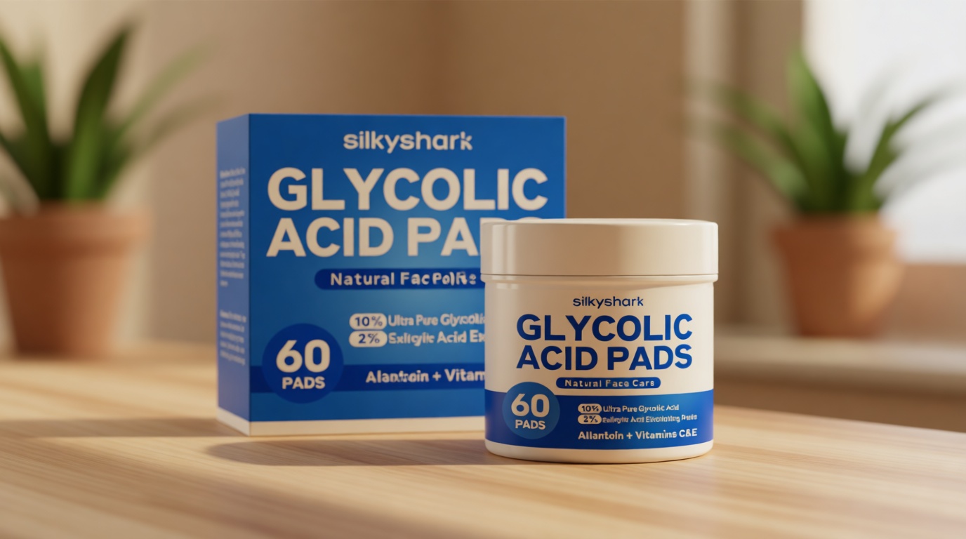 SilkyShark Glycolic Acid Resurfacing Pads (60 Count), 10% Ultra Pure + 2% Salicylic Acid, Exfoliating Peel Pads for Face, Effective Chemical Peel, Radiant Skin Renewal