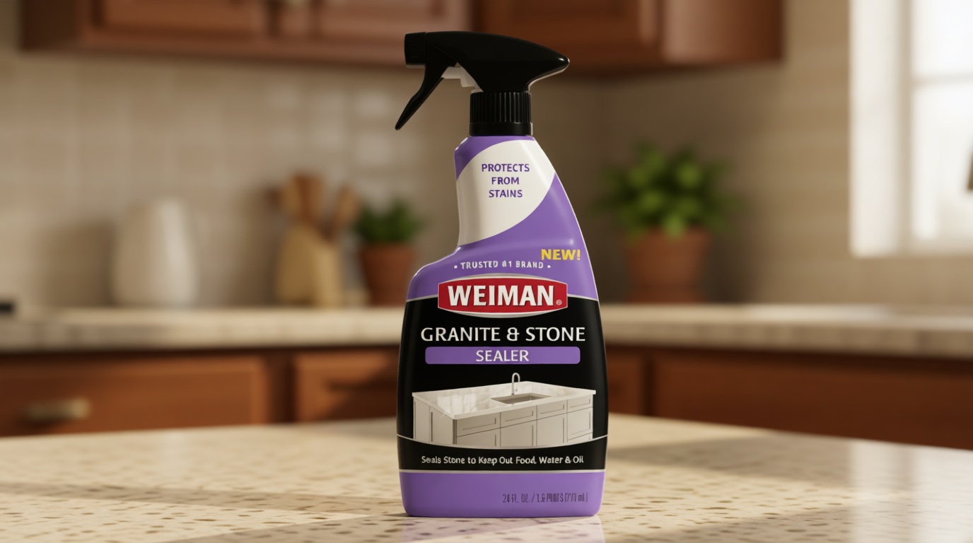 Weiman Granite & Stone Sealer Spray - Protects Kitchen Countertops, Sinks, Showers, Vanities & Floors From Stains - For Granite, Quartz, Marble, Tile, Limestone, Slate - Water Based, 24 oz