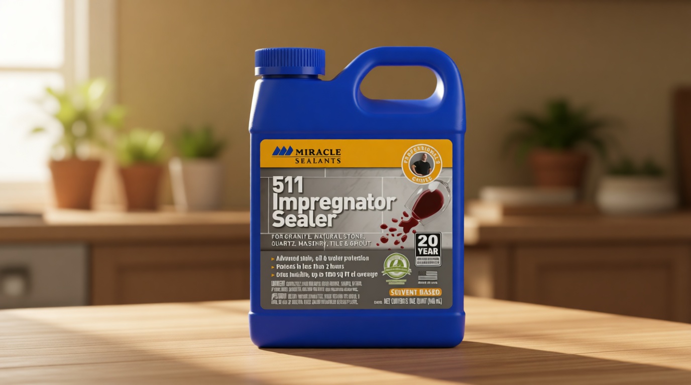 Miracle Sealants 511 Impregnator Advanced Penetrating Sealer for Countertops, Stone, Tile & Grout, Quart