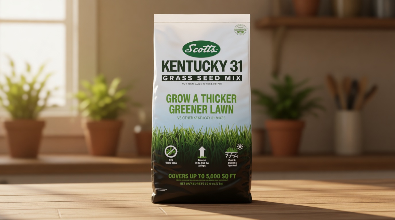 Scotts Kentucky 31 Grass Seed Mix - Premium Lawn Grass Seed, Covers Up to 5,000 sq. ft., 20 lb