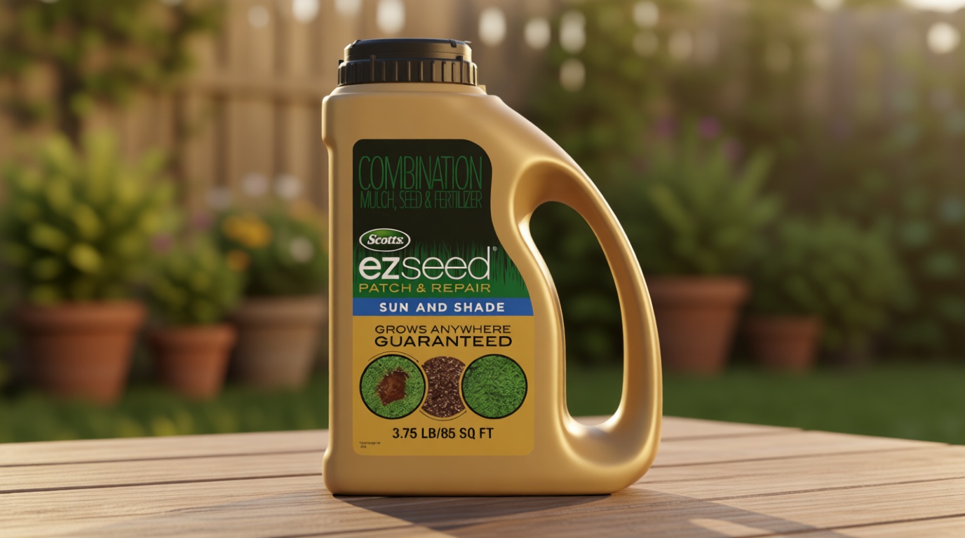Scotts EZ Seed Patch & Repair for Sun and Shade - Combination Mulch, Sun and Shade Grass Seed & Fertilizer for Bare Spots & Lawn Patch Repair, Covers up to 85 sq. ft., 3.75 lb.