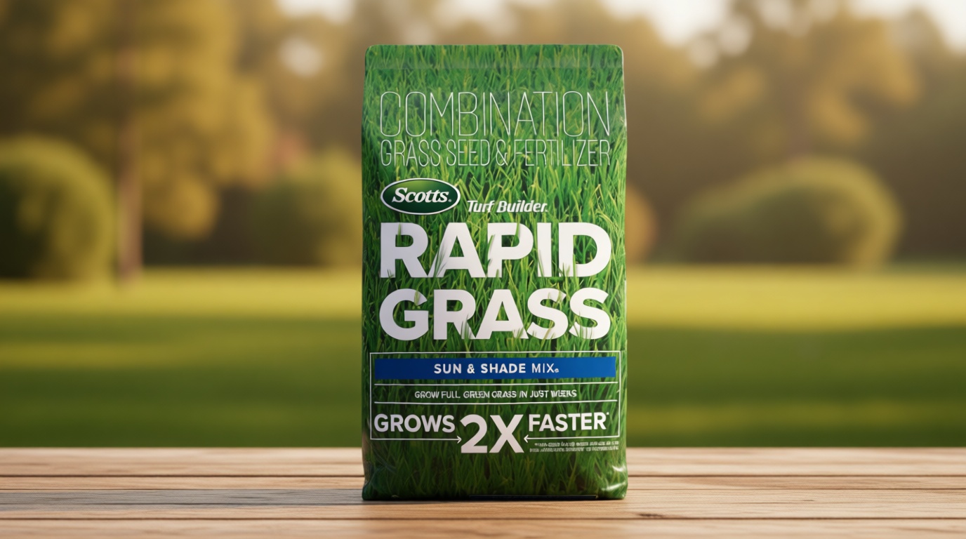 Scotts Turf Builder Rapid Grass Sun and Shade Mix - Combination Grass Seed & Lawn Fertilizer, Covers Up to 2,800 sq. ft., 5.6 lb.
