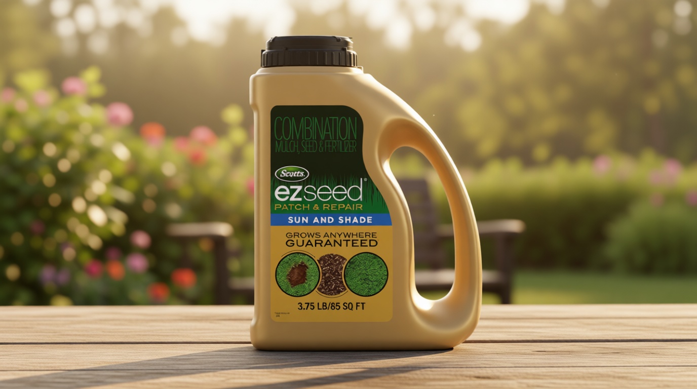 Scotts EZ Seed Patch & Repair for Sun and Shade - Combination Mulch, Sun and Shade Grass Seed & Fertilizer for Bare Spots & Lawn Patch Repair, Covers up to 85 sq. ft., 3.75 lb.