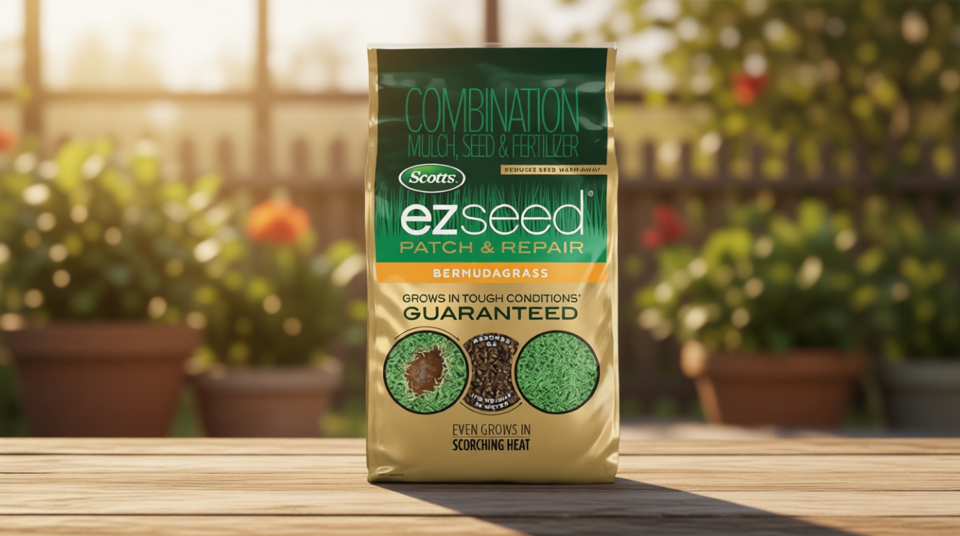 Scotts EZ Seed Patch & Repair Bermudagrass - Combination Mulch, Bermudagrass Seed and Fertilizer for Repairing Bare Spots, Lawn Patch Repair, Covers Up to 225 Sq. Ft., 10 lb.
