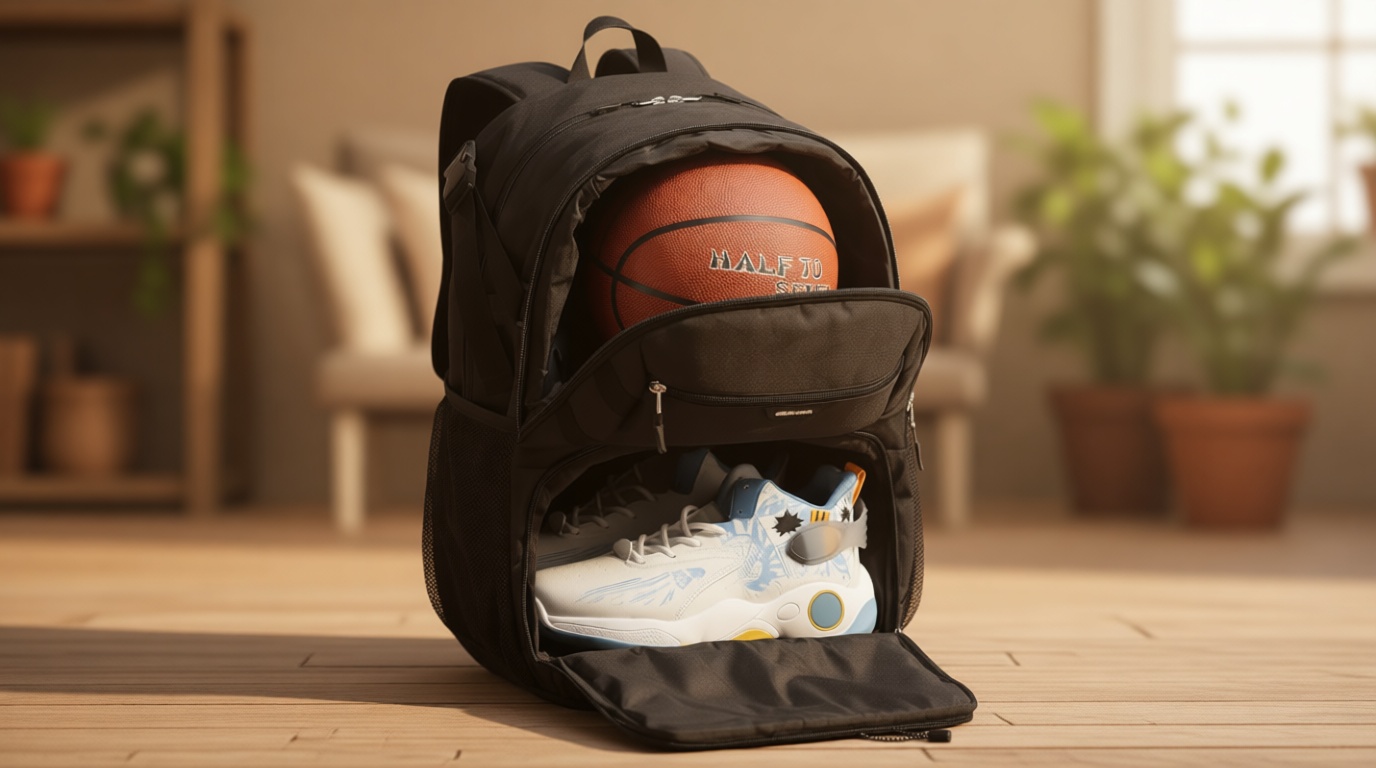 Celvetch Basketball Backpack with Shoe Compartment Large Basketball Bag with Ball Holder for Men Women Gym Backpack fit Volleyball Football for Sports Travel Gym - Black