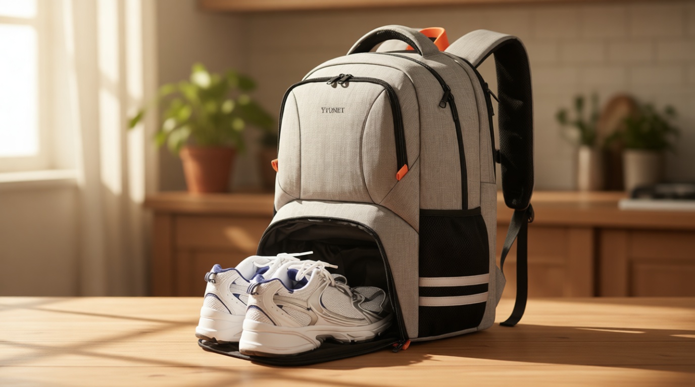 Ytonet Ytonet Gym Backpack For Men Women, Backpack for Men with Shoe Compartment, Water Resistant Workout Sports Bag Fit 15.6 Inch Laptop, Gym, Sports, Camping, Hiking, Grey