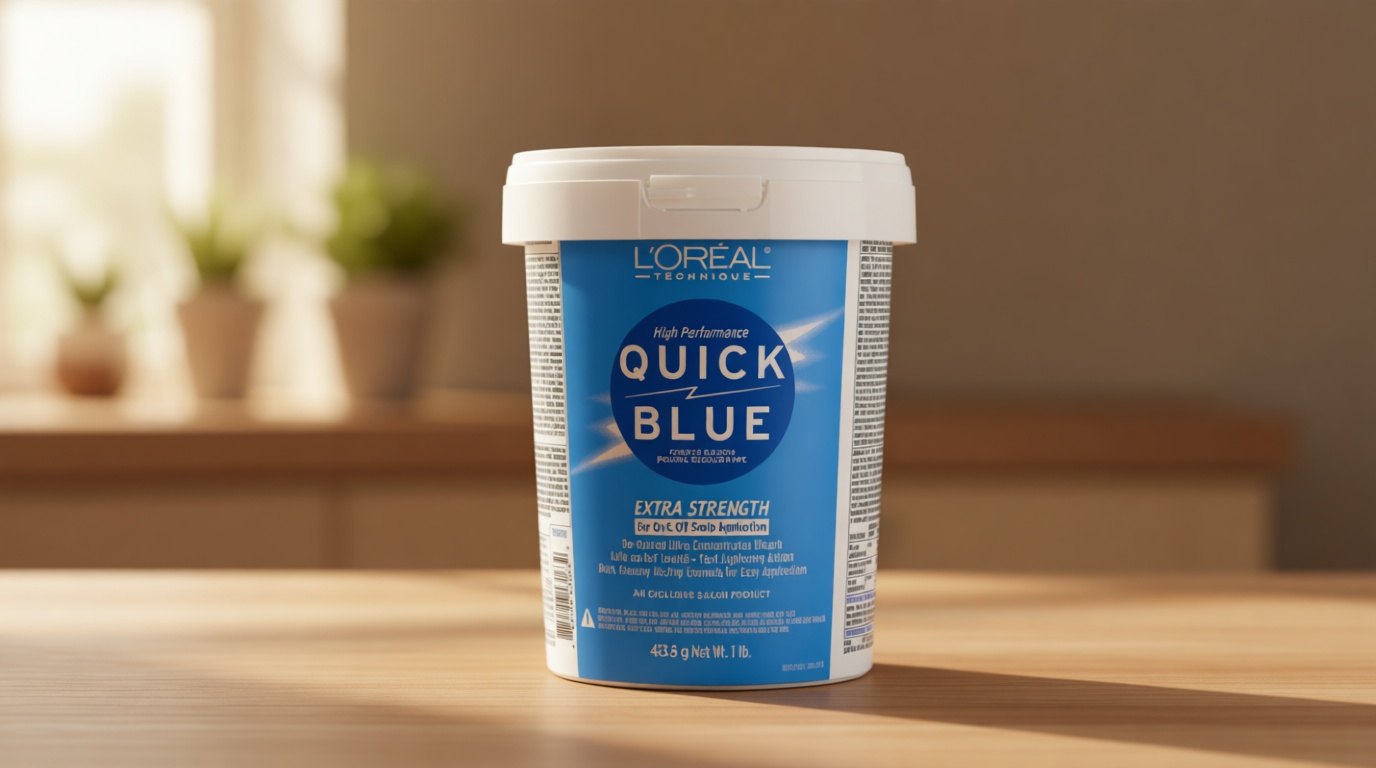 L'Oréal Technique Quick Blue High Performance Bleach - Professional Hair Bleaching Powder, No Drip Formula, Extra Strength Lightening Action Lifts Up To 7 Levels, Single Application,1 Pound