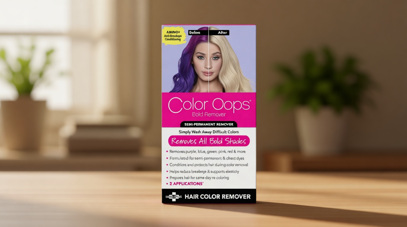Color Oops Bold Remover, 2 Applications, Hair Dye Remover Safely Removes Direct Dyes and Semi Permanent Hair Color, Recolor The Same Day, Vegan & Cruelty Free