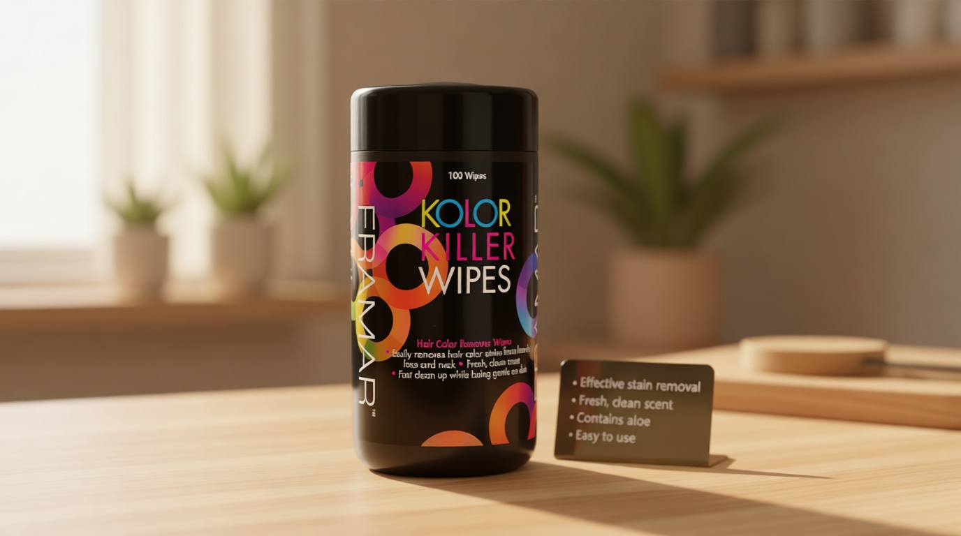 Framar Kolor Killer Wipes – Hair Dye Remover For Skin, Hair Color Remover For Dyed Hair, Gentle on Skin, Pleasant Scent – Wipes Dispenser of 100