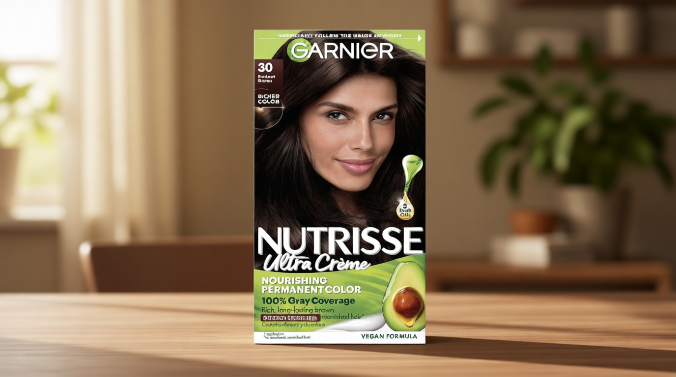 Garnier Nutrisse Ultra Crème Hair Color, Permanent Hair Dye with 100% Gray Coverage, Vegan & Cruelty-Free, 30 Darkest Brown (Sweet Cola), 2 Count