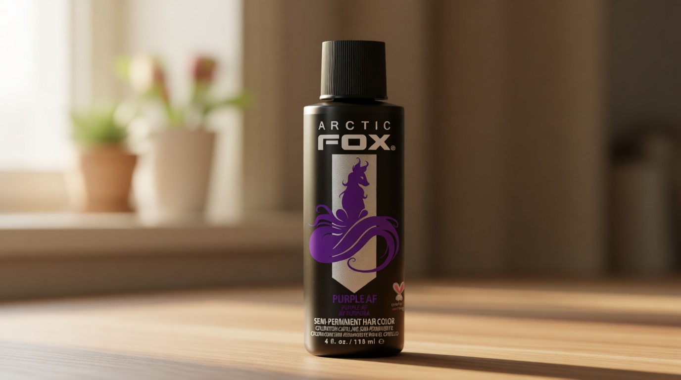 Arctic Fox Semi-Permanent Hair Dye, Vegan & Cruelty-Free, Ammonia-Free, Conditioning, Long Lasting, Vibrant Purple AF Color, For All Hair Types, Unisex, 4 Fl Oz