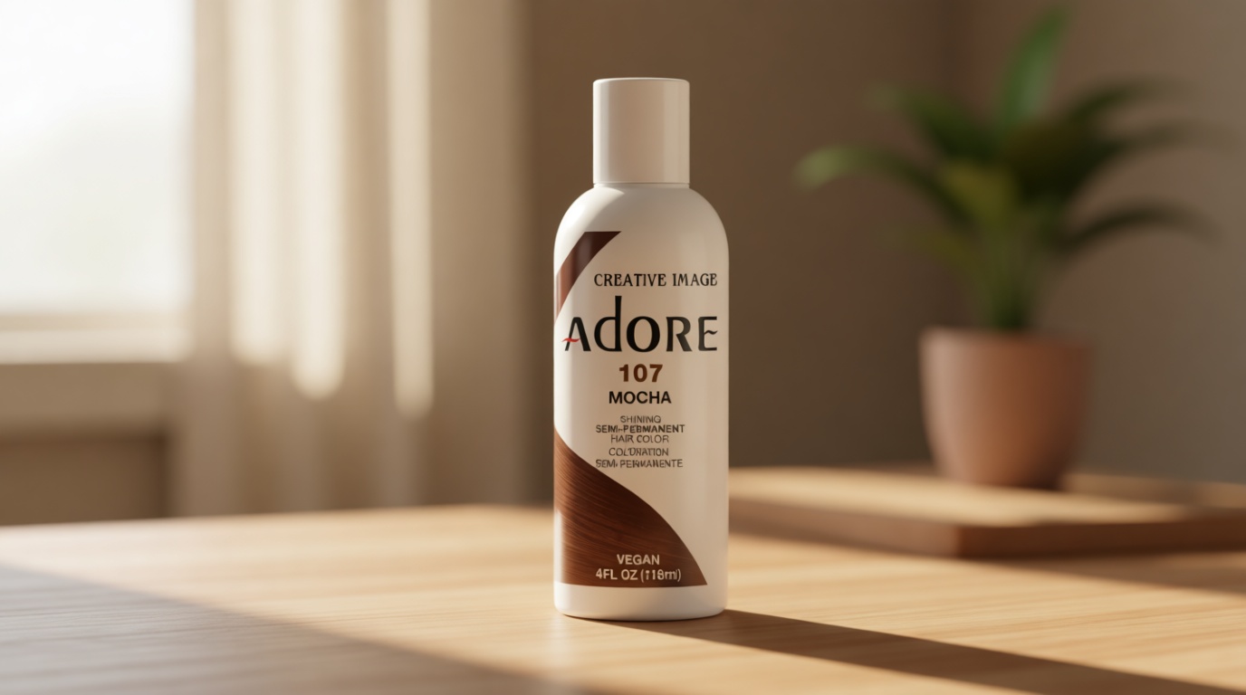 Adore Semi Permanent Hair Color (107 Mocha) | Vegan & Cruelty-Free Brown Hair Dye | No Ammonia, No Peroxide, No Alcohol | 4 Fl Oz