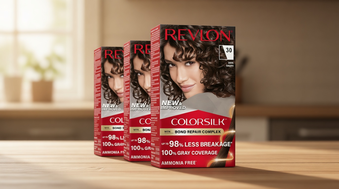 Revlon ColorSilk with Bond Repair Complex, Brown Permanent Hair Color, 100% Gray Coverage, Ammonia Free Hair Dye, Vegan Keratin, 30 Dark Brown (Pack of 3)