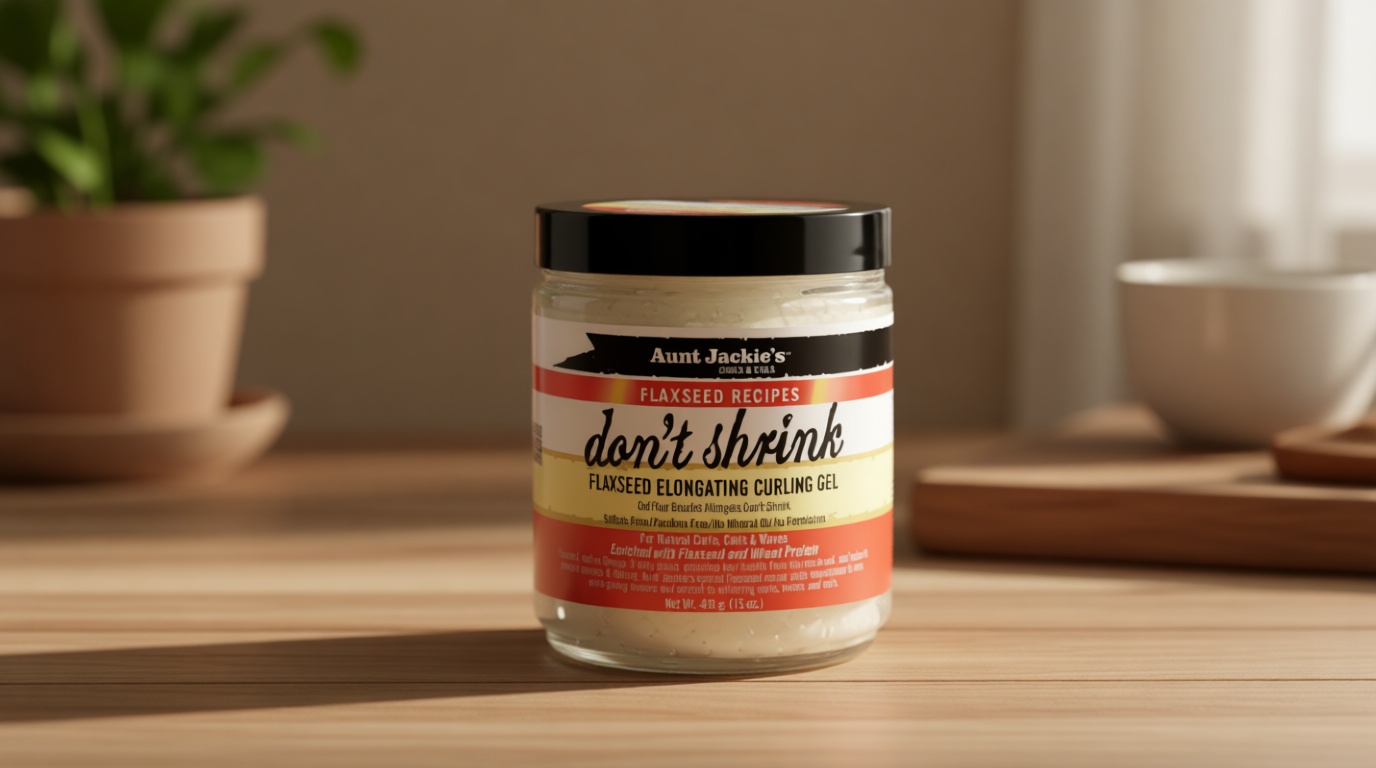 Aunt Jackie's Flaxseed Recipes Don't Shrink Elongating Hair Curling Gel for Natural Curls, Coils and Waves, Helps Prevent Dryness and Flaking, 15 oz