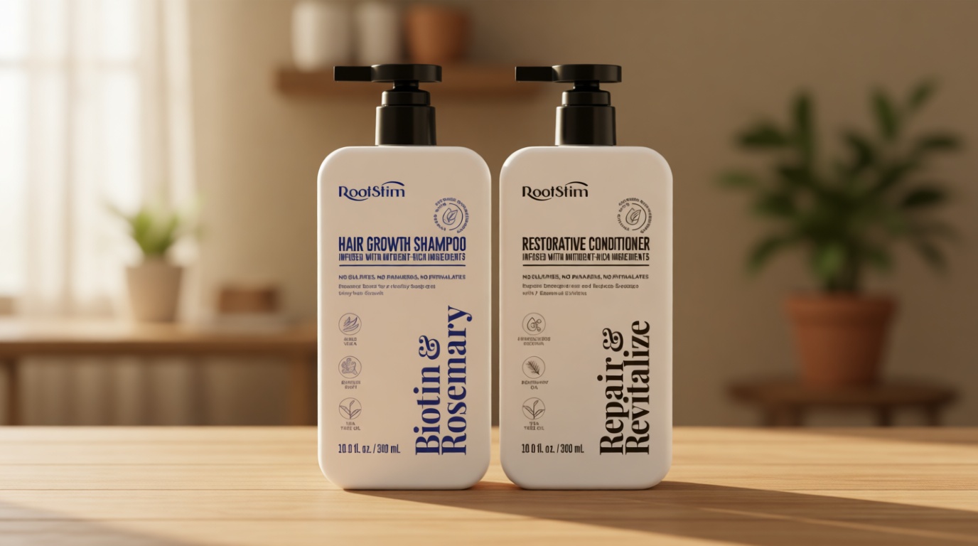 Hair Growth Shampoo and Conditioner Set - Rosemary & Biotin Shampoo and Conditioner for Hair Thickening - Botanical Boost for a Healthy Scalp, Hair Growth and Strengthen