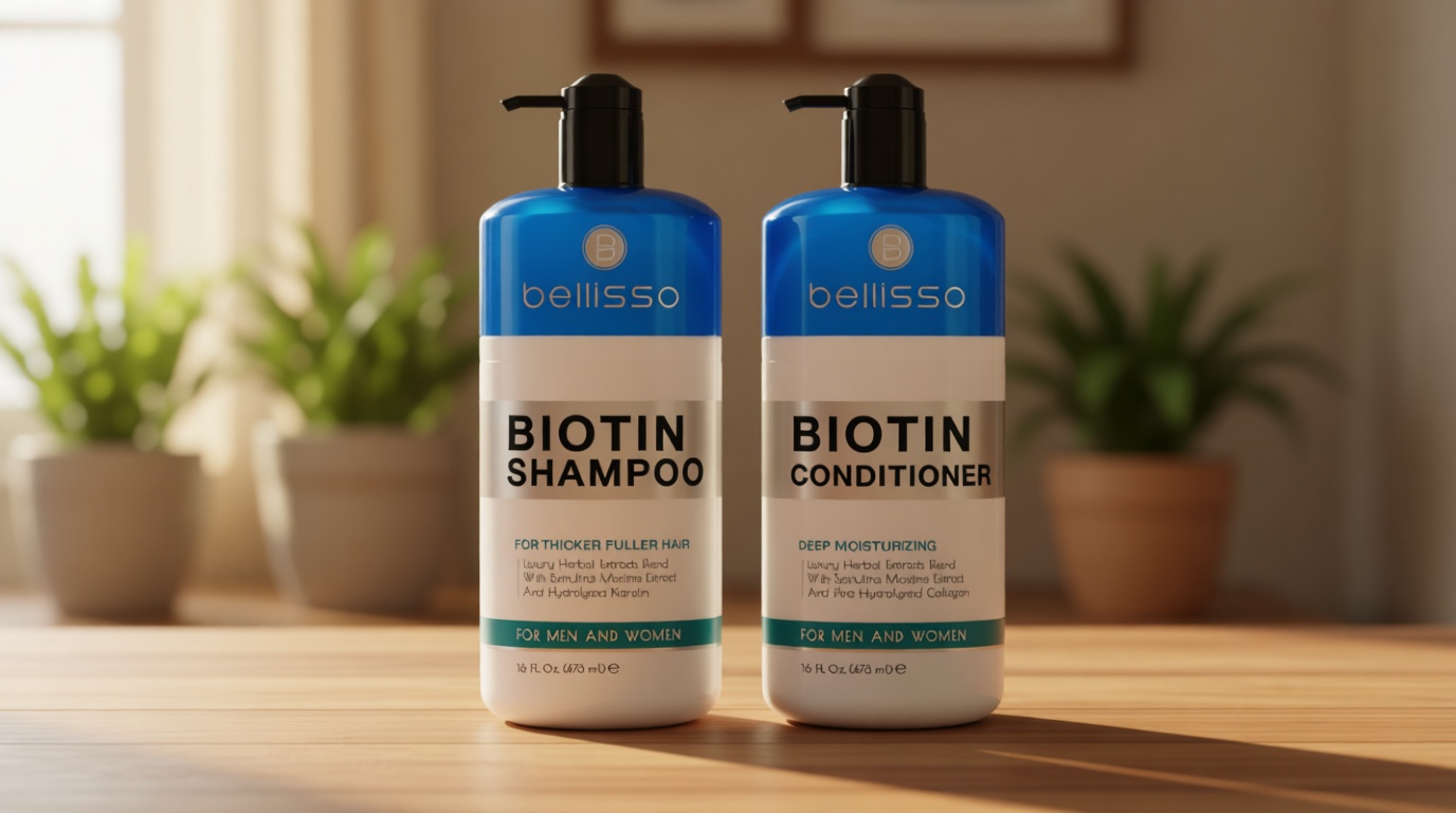 Biotin Shampoo and Conditioner Set - Sulfate and Paraben Free Treatment for Men and Women - Hair Thickening Volumizing Products to Help Boost Thinning Hair with Added Keratin