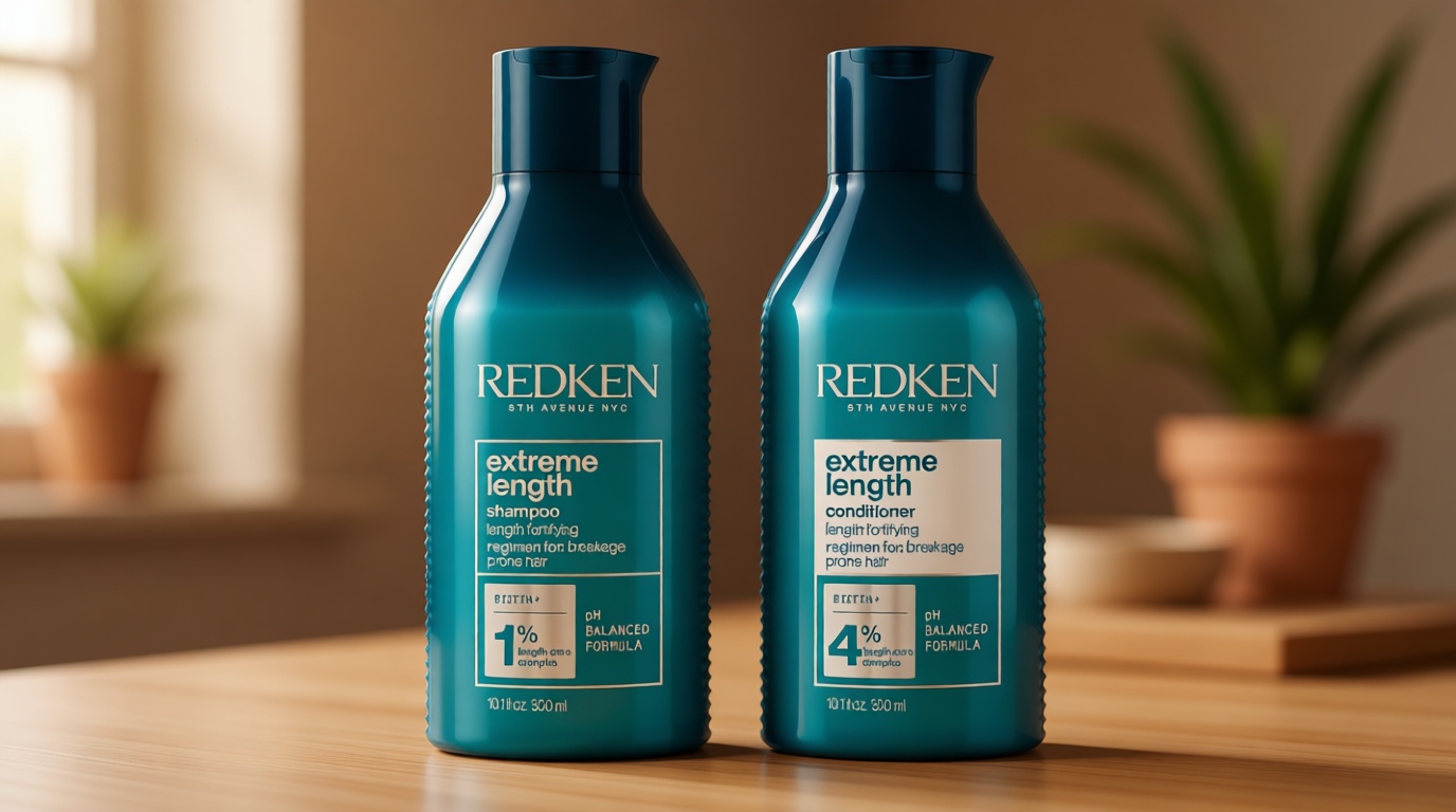 Redken Extreme Length Biotin Shampoo & Conditioner Set For Longer Hair – Promotes Healthy Hair Growth, Strengthens Damaged Hair, Prevents Hair Breakage, Infused With Biotin Cradle to Cradle Certified