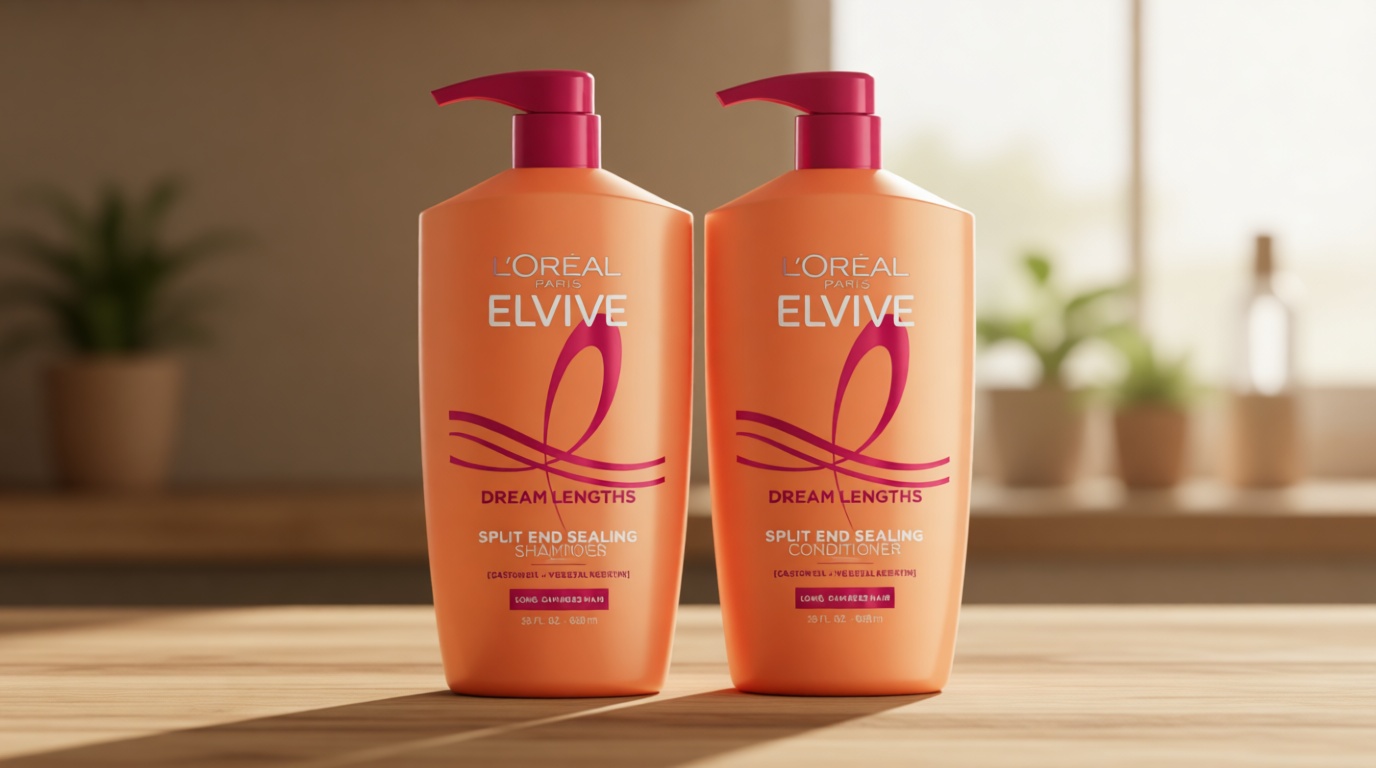 L'Oreal Paris Elvive Dream Lengths Shampoo and Conditioner Kit, Paraben Free, 1 kit