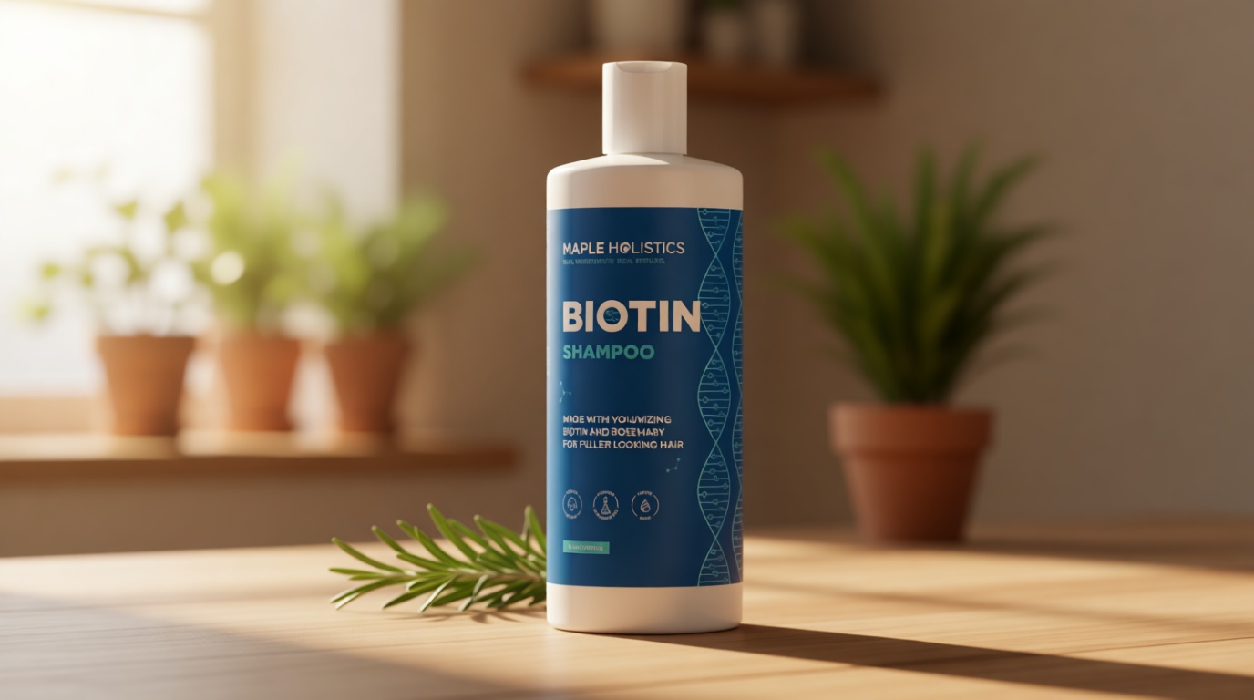 Rosemary and Biotin Shampoo for Thinning Hair - Vegan Volumizing Shampoo for Fine Hair with B Vitamins Argan Oil & Tea Tree Essential Oil - Paraben Silicone and Sulfate Free Vegan Formula (8 Fl Oz)