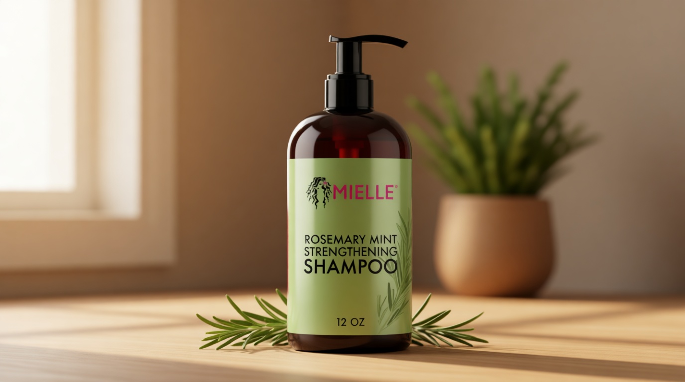 Mielle Organics Rosemary Mint Hair Strengthening Biotin Shampoo - Moisturizing Hair Shampoo for Women and Men to Gently Cleanse, Repair & Protect Strands (12 oz)