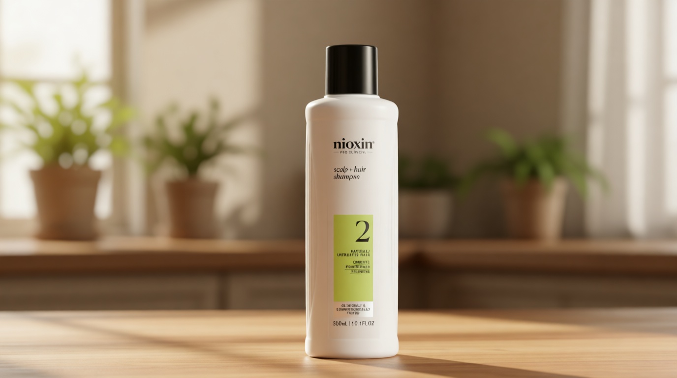 Nioxin System 2 Scalp + Hair Thickening Shampoo for Natural Hair with Progressed Thinning | Cleanse & Boost Hair Density with Niacinamide & Biotin