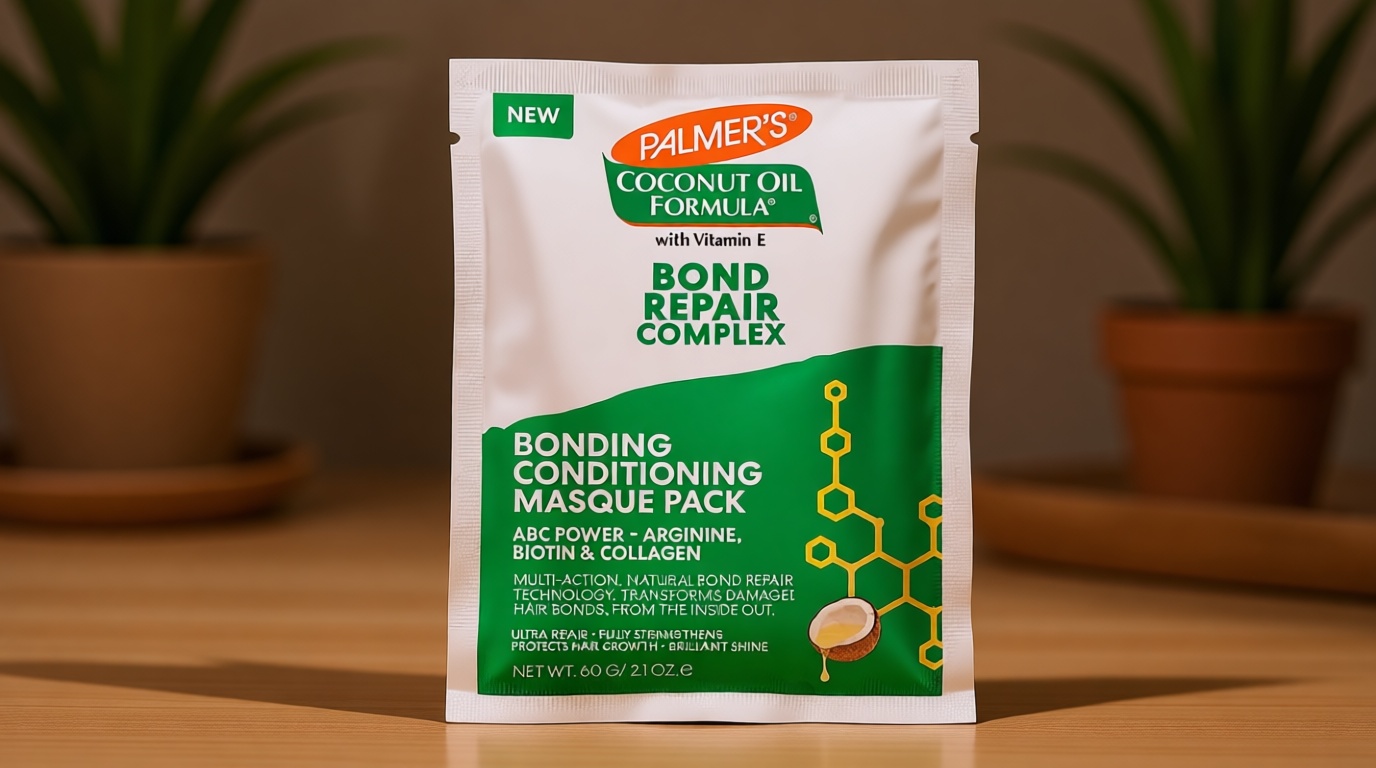 Palmer's Amino Bonding Complex Hair Mask, Intense Conditioning Masque Pack with Coconut Oil & Vitamin E, Heat Protectant, Anti Frizz, Adds Shine, Protects Hair Growth, All Hair Types, 2.1 oz packette