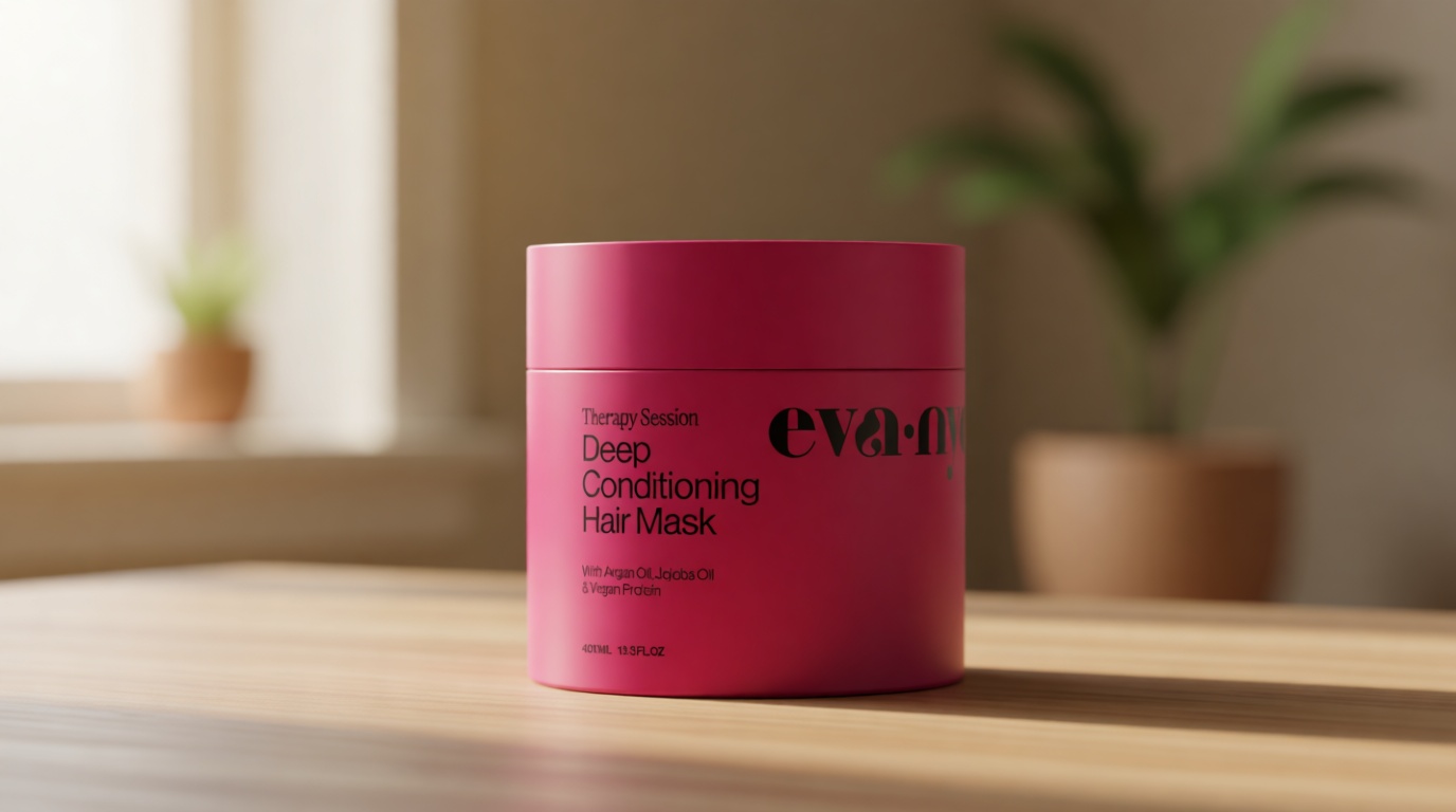 Eva NYC Therapy Session Deep Conditioning Hair Mask with Vegan Protein, Jojoba Oil + Argan Oil - Hydrate, Soften + Repair Hair Strength - Sulfate Free - Warm Vanilla Scent - 13.5 fl oz