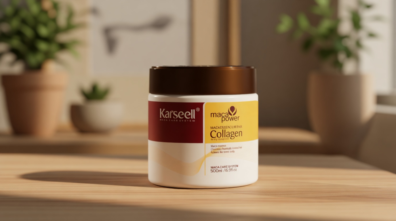 Karseell Collagen Hair Treatment Deep Repair Conditioning Argan Oil Collagen Hair Mask Essence for Dry Damaged Hair All Hair Types 16.90 oz 500ml