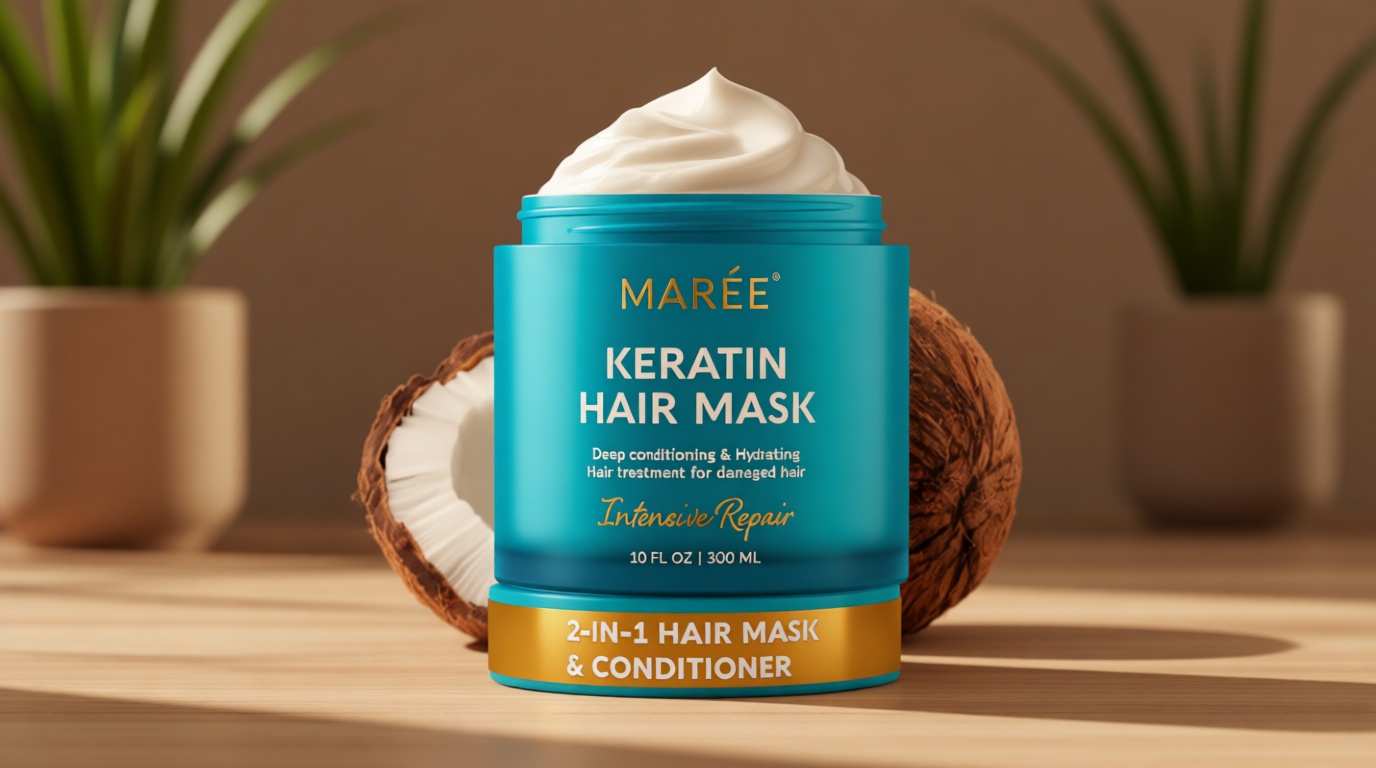 MAREE Deep Conditioning Hair Mask for Damaged Hair Treatment – Keratin Hair Care for Hydrating Growth Repair Moisturizing – Dry Curly Color Refreshing – Tratamiento Mascarilla Para el Cabello Seco