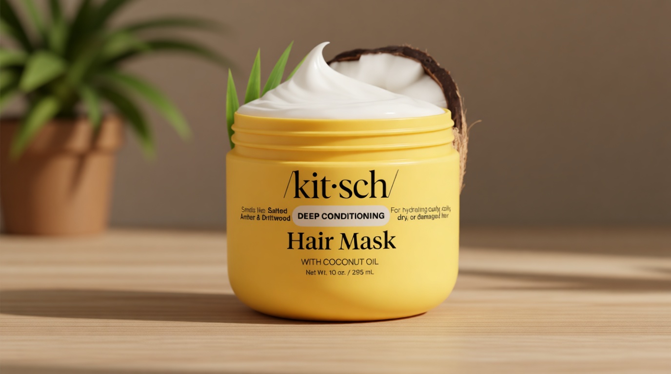 Kitsch Moisturizing Hair Mask for Damaged Hair – Coconut Oil Deep Conditioner for Women – Curly Hair Products Friendly – Frizz-Reducing Hair Care Treatment for Curly, Coily & All Hair Types – 10 oz