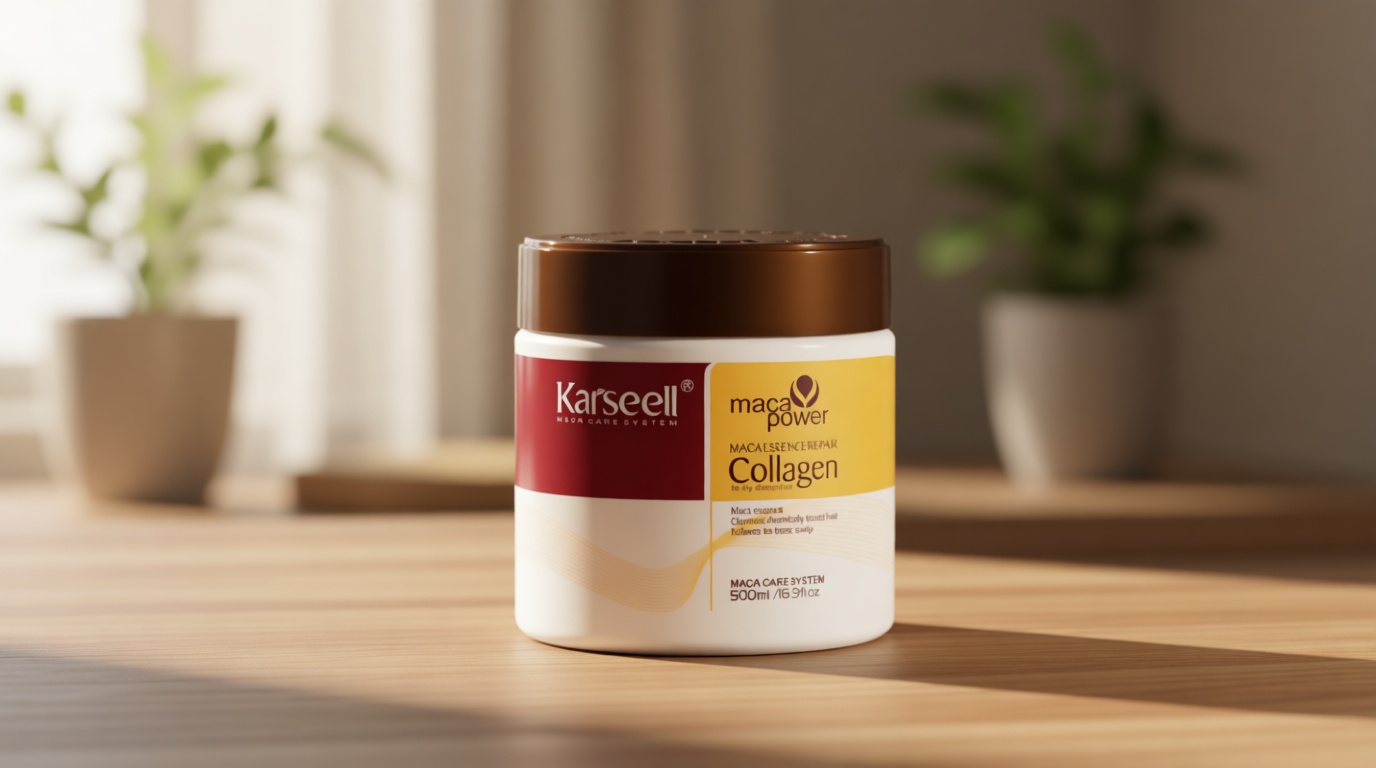 Karseell Collagen Hair Treatment Deep Repair Conditioning Argan Oil Collagen Hair Mask Essence for Dry Damaged Hair All Hair Types 16.90 oz 500ml