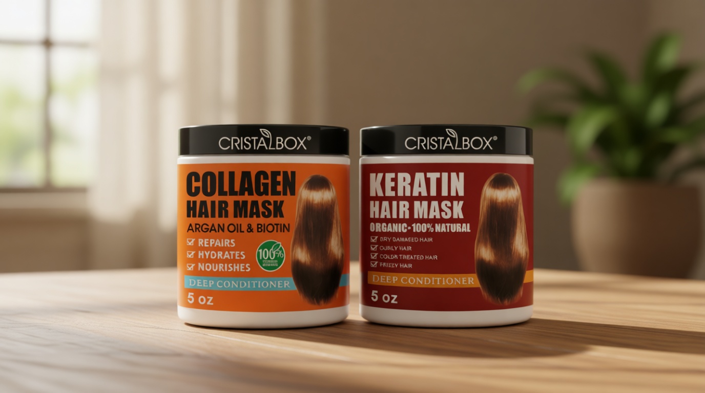 2 Pack Collagen Hair Mask & Keratin Hair Mask,Keratin Hair Treatment,Repair Treatment Deep Conditioning Hair Treatment Mask for Damaged Hair,Hydrating Conditioner with Argan Oil for Dry Hair