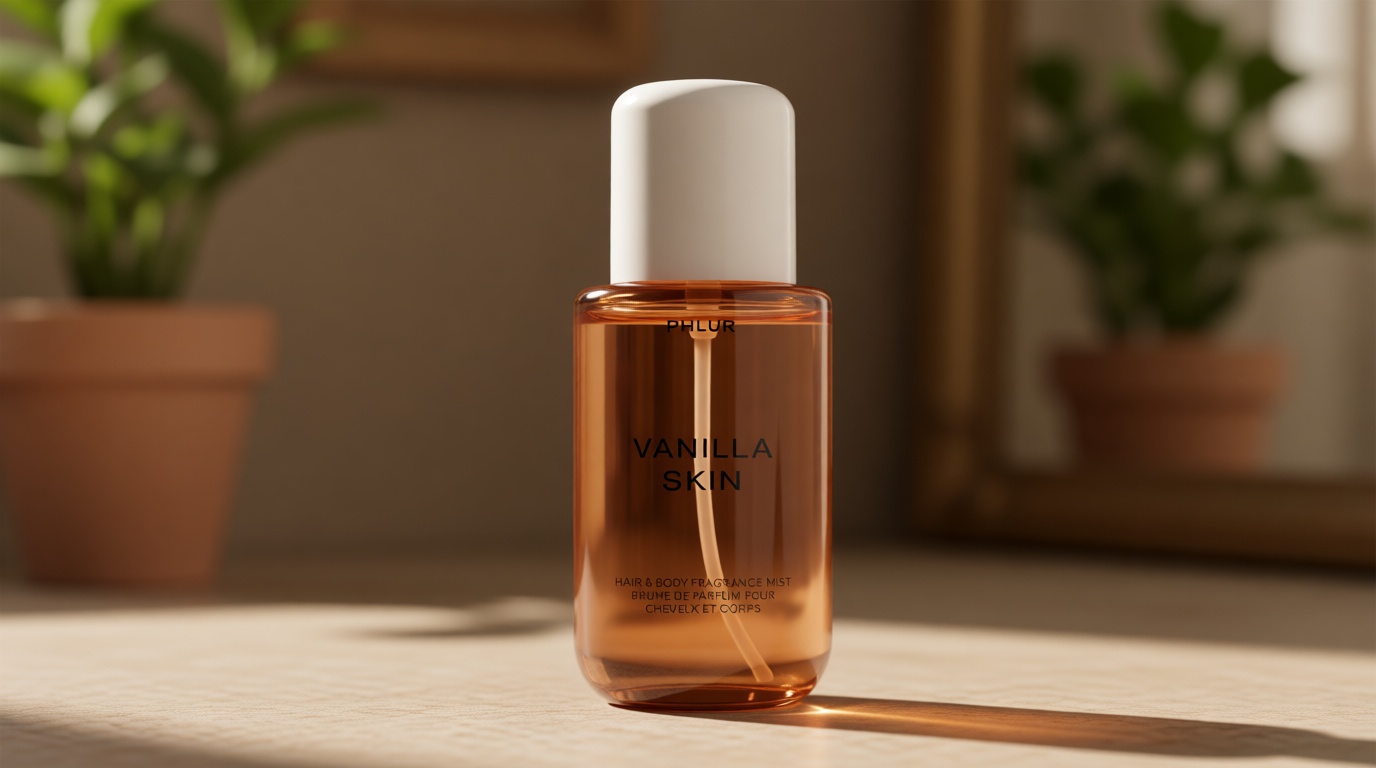 PHLUR Vanilla Skin Body Mist, 8 Fl Oz - Hair and Body Perfume for Women, Vanilla Perfume Body Spray with Pink Pepper, Cashmere Wood & Sandalwood Fragrance