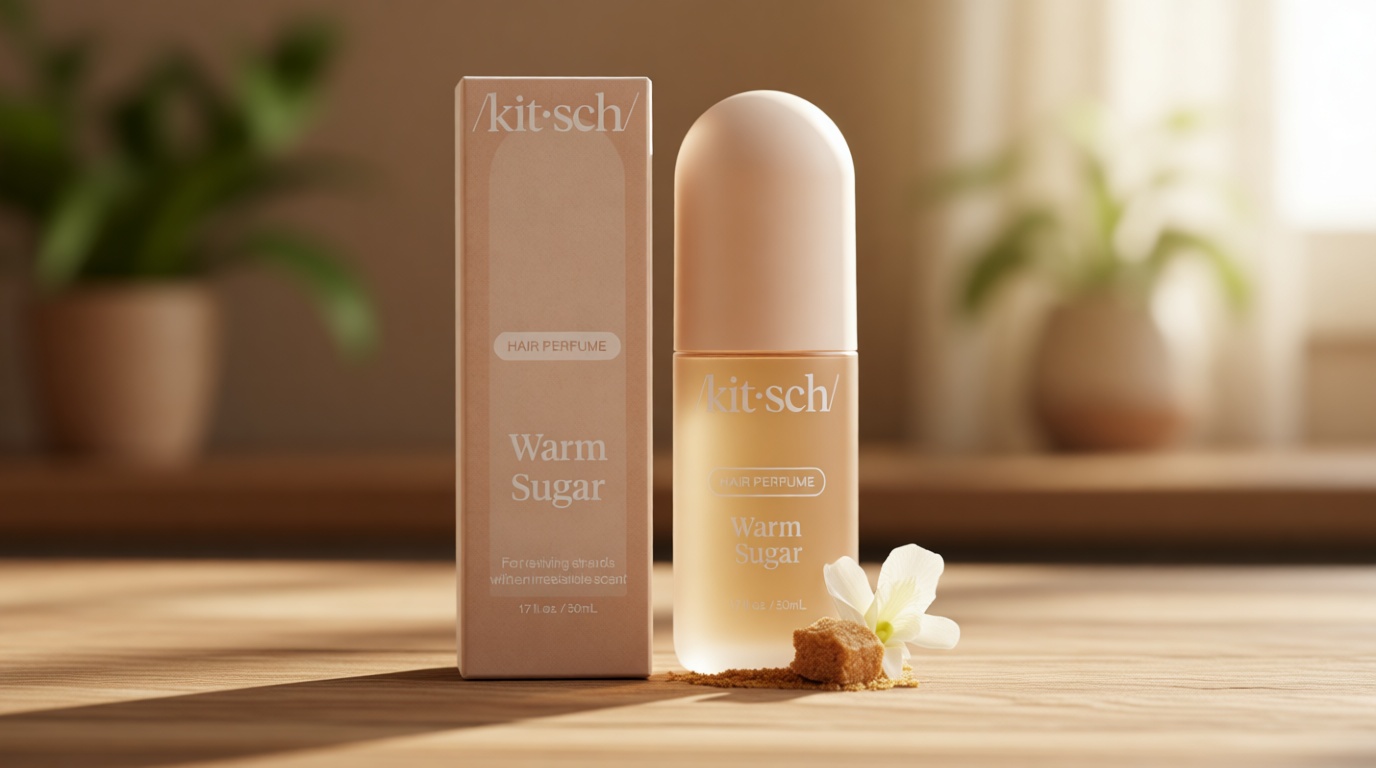 Kitsch Hair Perfume for Women - Warm Sugar | Clean, Deodorizing & Patented Odor-Eliminating Technology Hair Spray & Body Mist - Freshen Hair, Body & Pillows - Pink Grapefruit & Vanilla Scent - 50mL