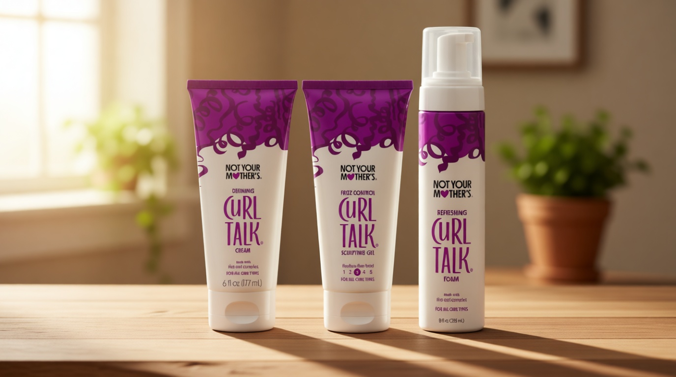 Not Your Mother's Curl Talk Frizz Control Sculpting Gel, Defining Cream, and Refreshing Curl Foam (3-Pack) - 6 and 8 fl oz - Formulated with Rice Curl Complex - For All Curly Hair Types