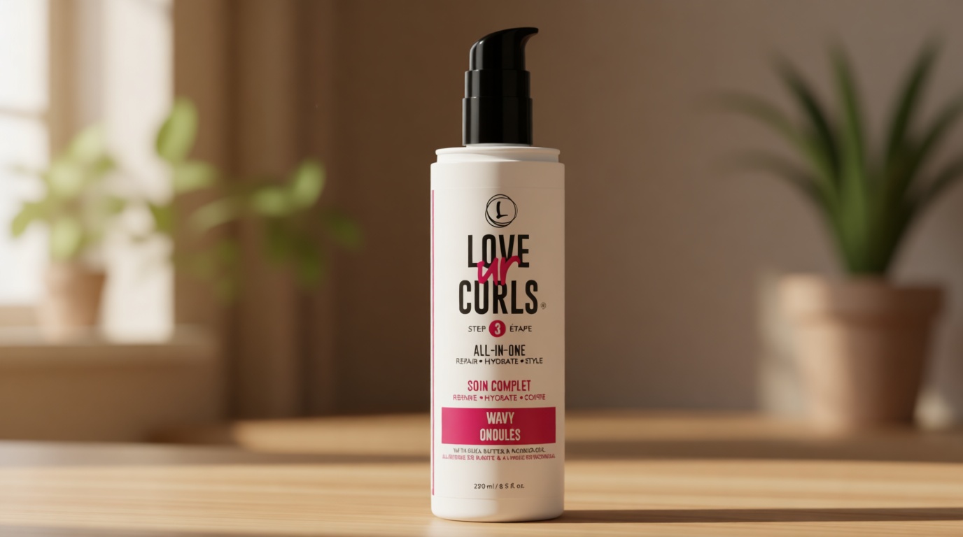 Love Ur Curls LUS Brands All-in-One Styler for Natural Wavy Textured Hair 8.5 oz - Repair, Hydrate, Style in One Easy Step - No Crunch Non-Sticky Hair Care with Shea Butter and Moringa | Repair, Hydrate, No Crunch, Non-Sticky