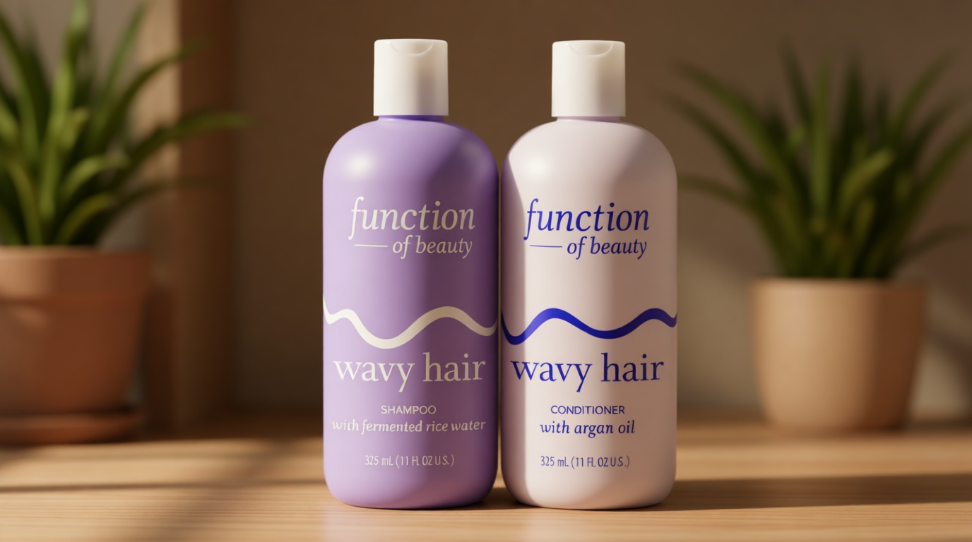 Function of Beauty Wavy Hair Shampoo & Conditioner Set - Sulfate-Free Shampoo & Conditioner Duo for Natural Wavy Texture - Lightweight, Anti-Frizz, Strengthening & Hydrating - Hair Care Products