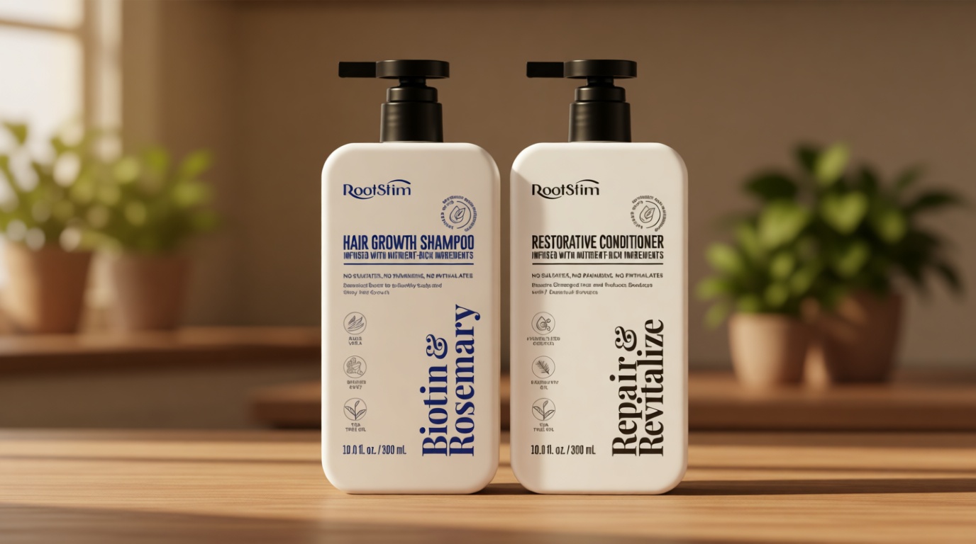 Hair Growth Shampoo and Conditioner Set - Rosemary & Biotin Shampoo and Conditioner for Hair Thickening - Botanical Boost for a Healthy Scalp, Hair Growth and Strengthen