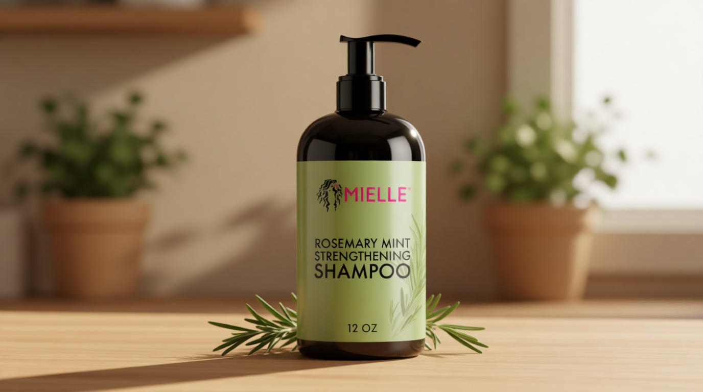 Mielle Organics Rosemary Mint Hair Strengthening Biotin Shampoo - Moisturizing Hair Shampoo for Women and Men to Gently Cleanse, Repair & Protect Strands (12 oz)