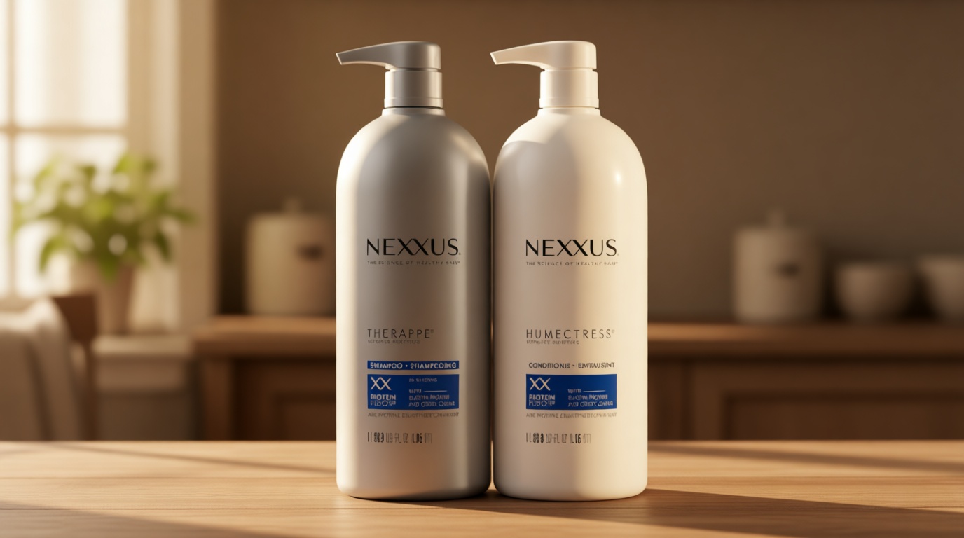 Nexxus Shampoo and Conditioner Therappe Humectress 2 Count for Dry Hair Silicone-Free, Moisturizing Caviar Complex and Elastin Protein for thicker and stronger hair 33.8 oz