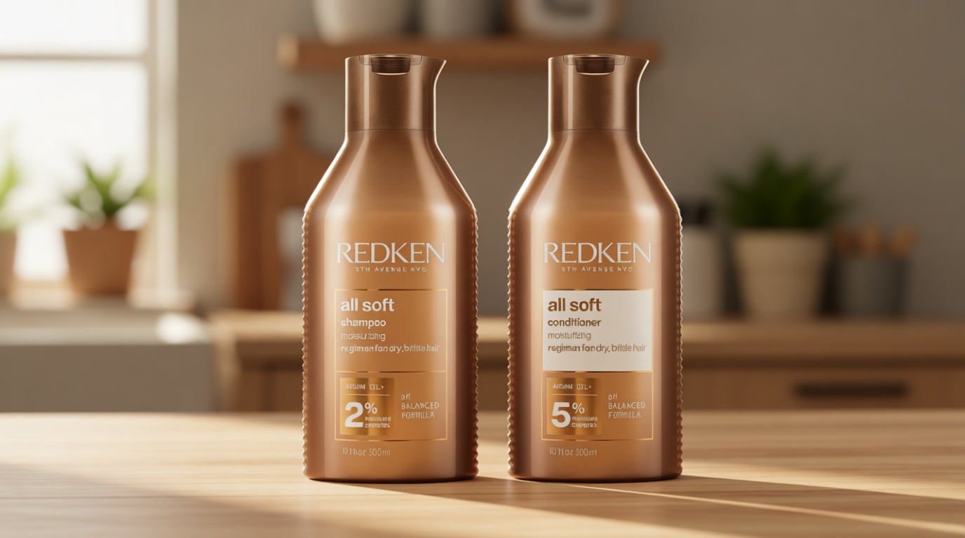 Redken All Soft Shampoo and Conditioner Set For Dry or Brittle Hair - Provides Intense Softness and Shine With Argan Oil, 10.1 Fl Oz Cradle to Cradle Certified