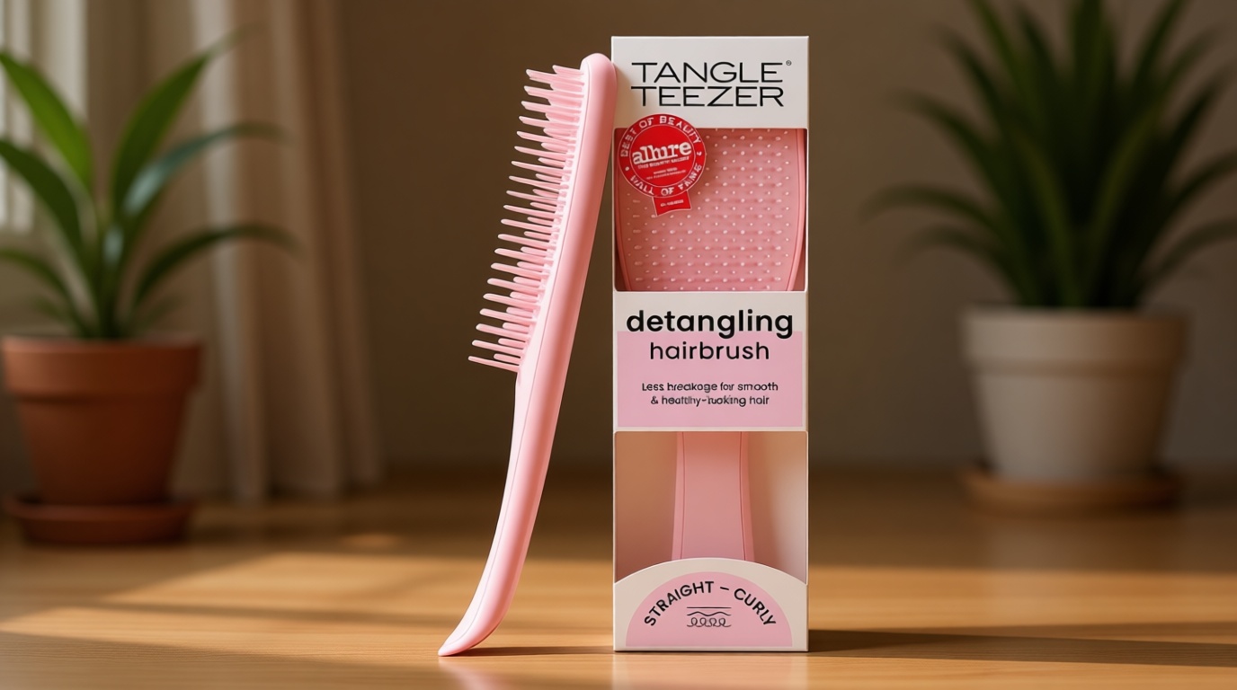 Tangle Teezer Ultimate Detangler Brush for Wet & Dry Hair, Eliminates Knots & Reduces Breakage for Straight to Wavy Hair Types, Millennial Pink