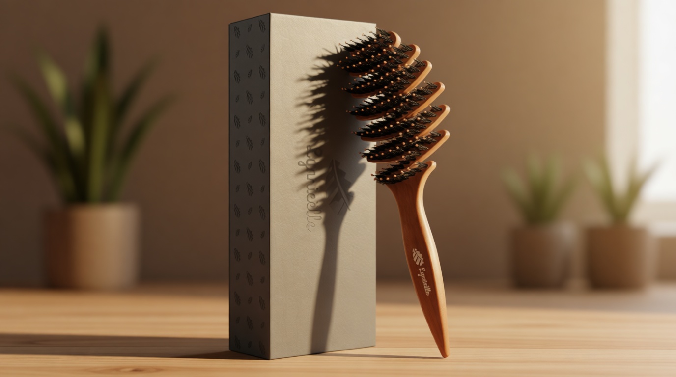 Boar Bristle Hair Brush for Fine Hair - Ultimate Smoothing Vented Detangler Wet Brush for Women, Gentle Scalp Massage, A Great Gift