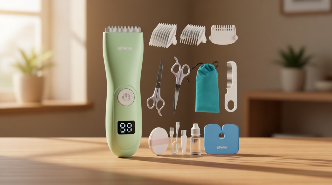 Baby Hair Clippers, Quiet Professional Hair Clippers for Kids, Hair Cutting Kits with LCD Display, Safe Ceramic Blades, Waterproof Rechargeable Trimmer for Autism Children and Infants