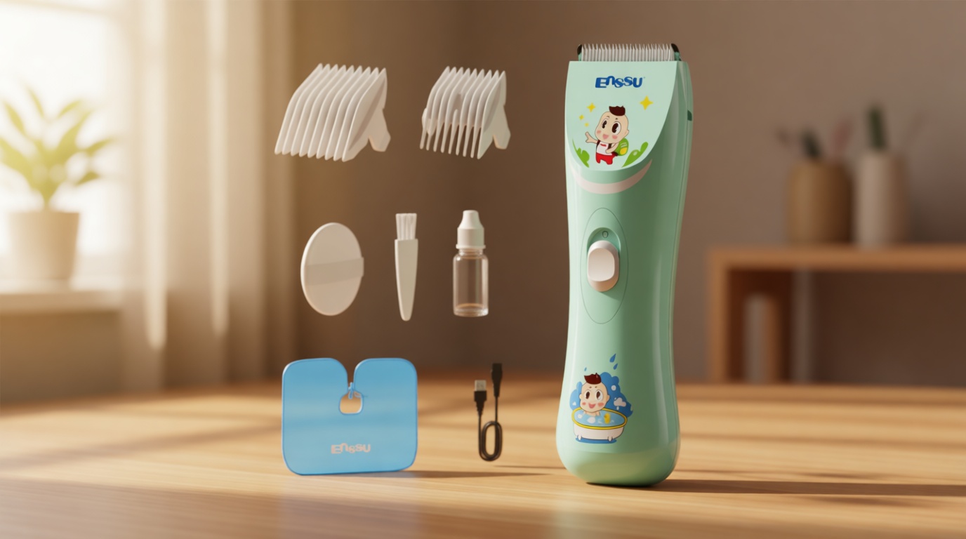 ENSSU Baby Hair Clippers, Lower Noise Haircut Trimmers for Children with Autism and Sensory Sensitivity, Babies Infant Kids Waterproof Hair Cutting Kits