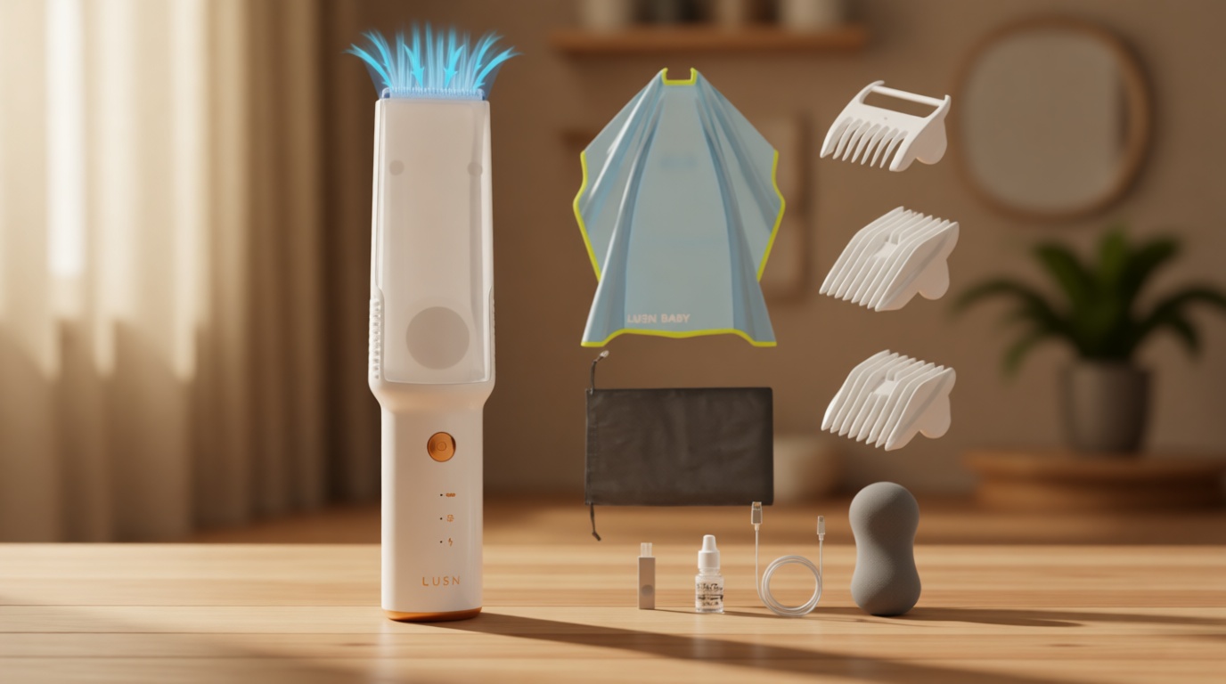 Baby Hair Clippers with Vacuum, Quiet Hair Trimmers for Kids, IPX7 Waterproof Rechargeable Cordless Haircut Kit for Baby Children Infant