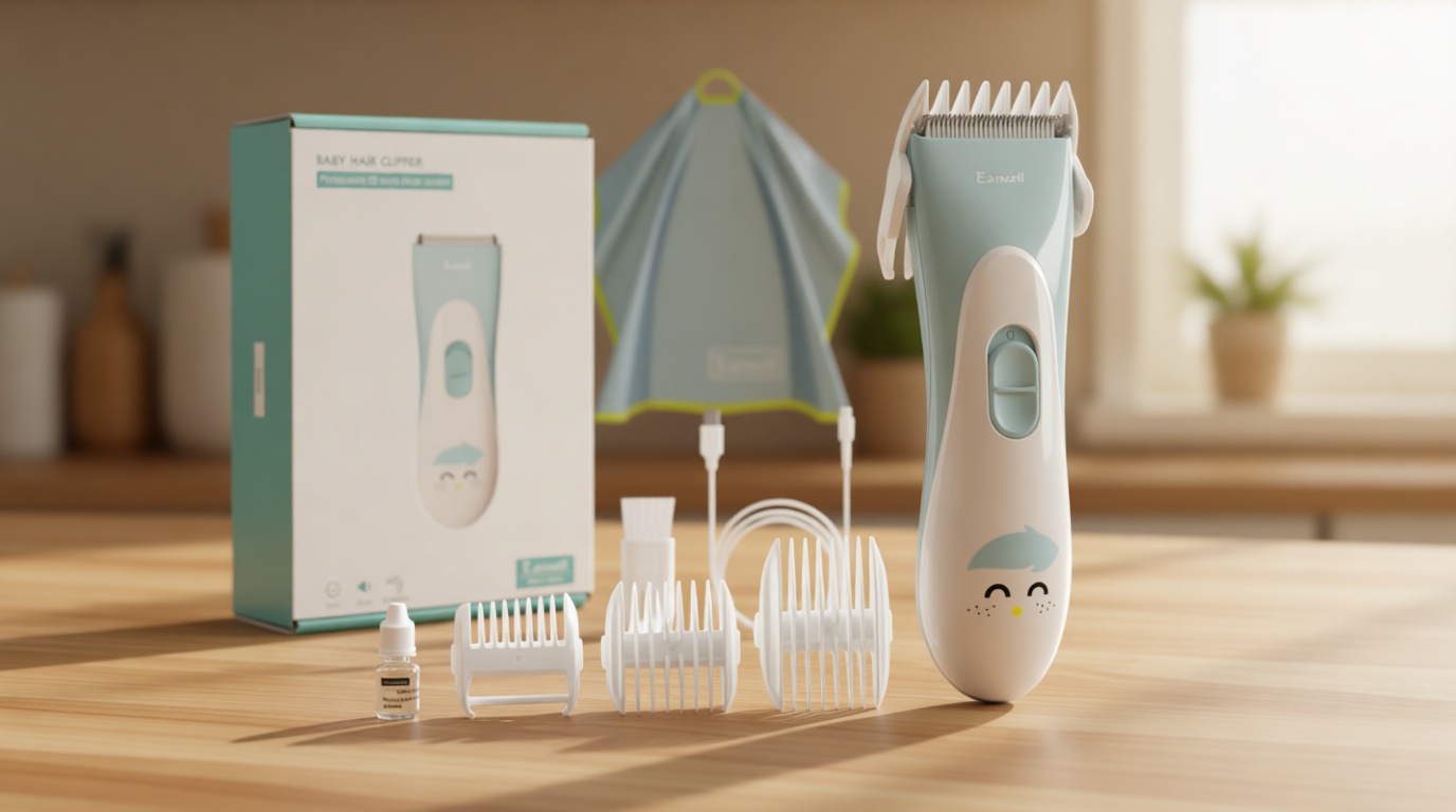 Baby Hair Clippers, Ceramic Blade Electric Kids Hair Trimmer, Ultra-Quiet Cordless Rechargeable Waterproof Haircut Kit for Kids & Adult