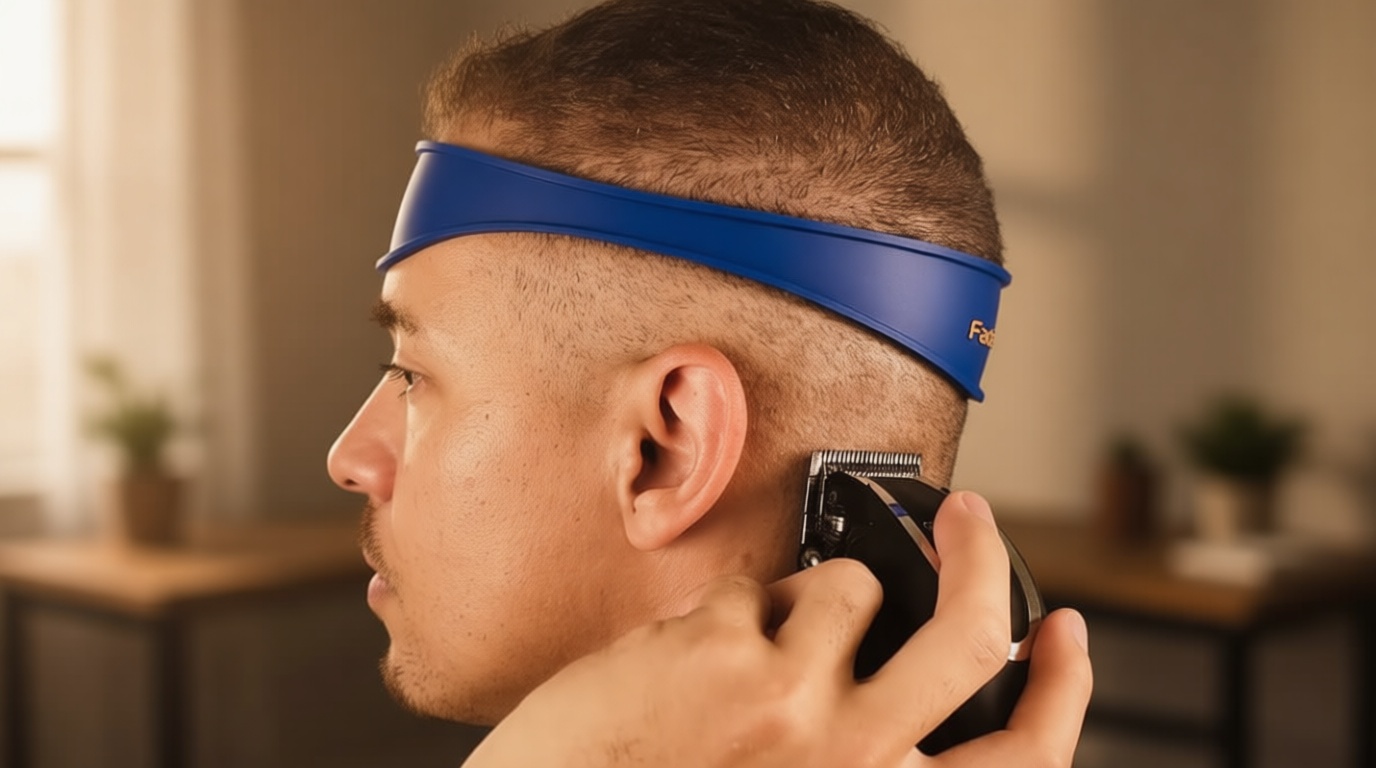 Hands-Free Fade Guide for Men – Silicone Haircut Template for Clippers | Neckline Shaver Guide | DIY Self Haircut Tool